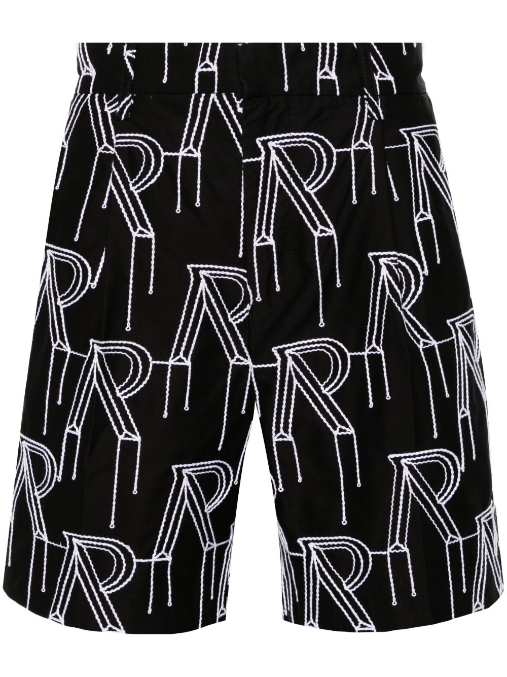 Represent Initial 刺绣精裁短裤 - 黑色