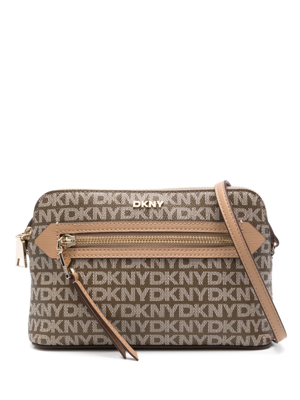 DKNY Bryant logo印花斜挎包 - 褐色