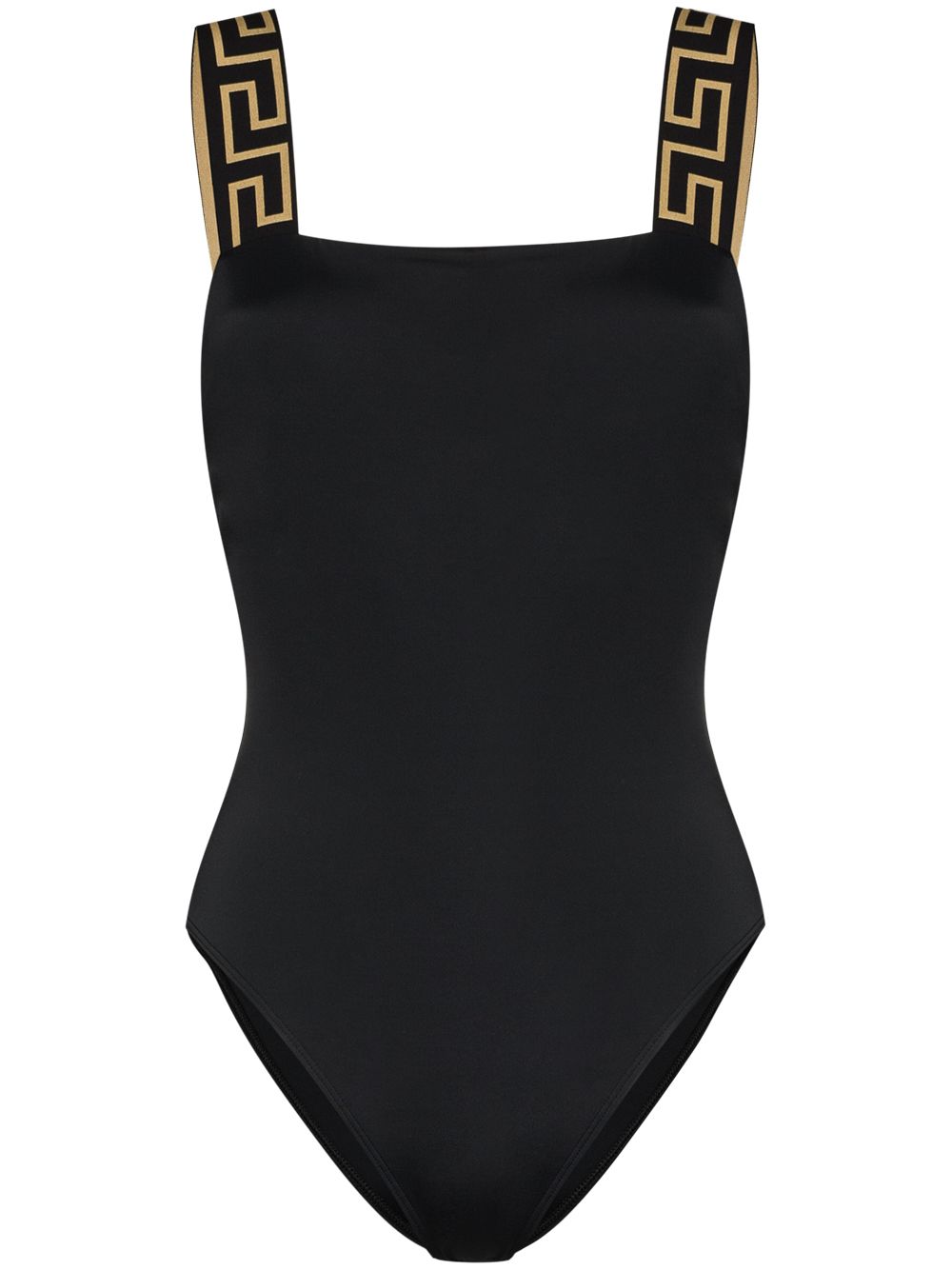 Versace Greca Border 连体泳衣 - 黑色