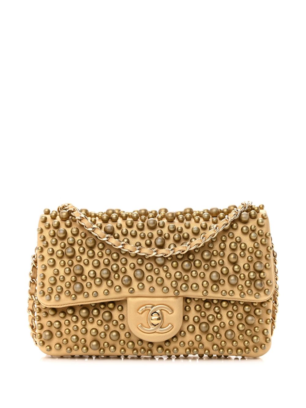 CHANEL Pre-Owned Classic Flap 小号单肩包（2014年典藏款） - 金色