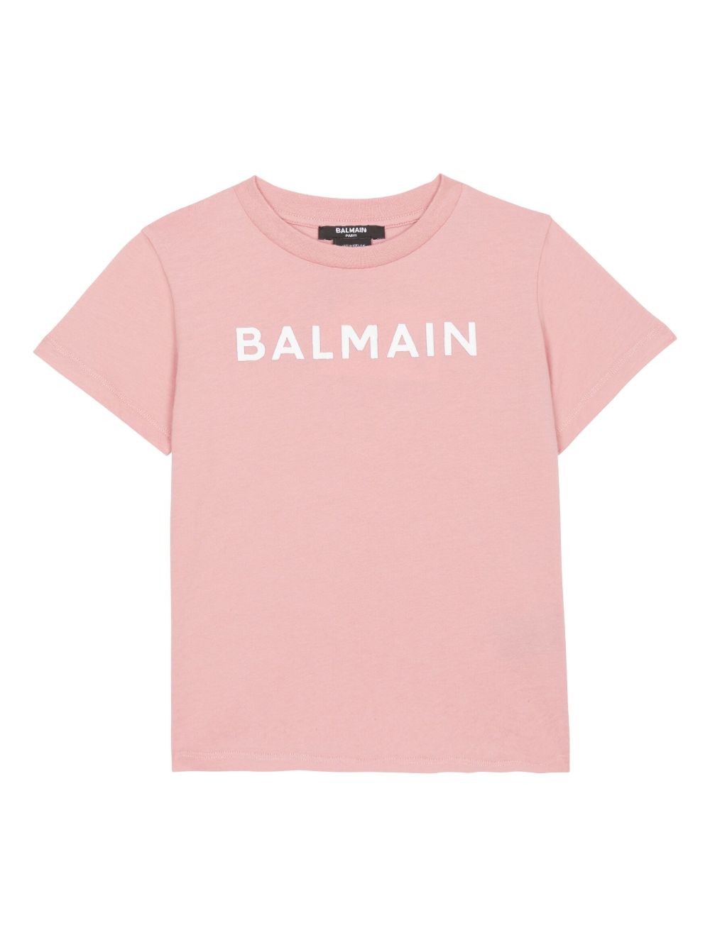 Balmain Kids logo植绒印花T恤 - 粉色