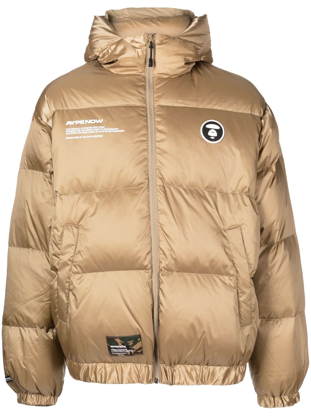 AAPE BY *A BATHING APE® 标贴填充夹克 - 褐色