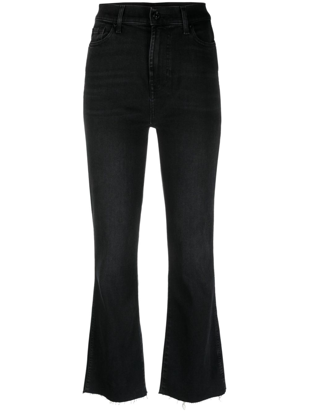 7 For All Mankind Slim Kick 高腰微喇牛仔裤 - 黑色