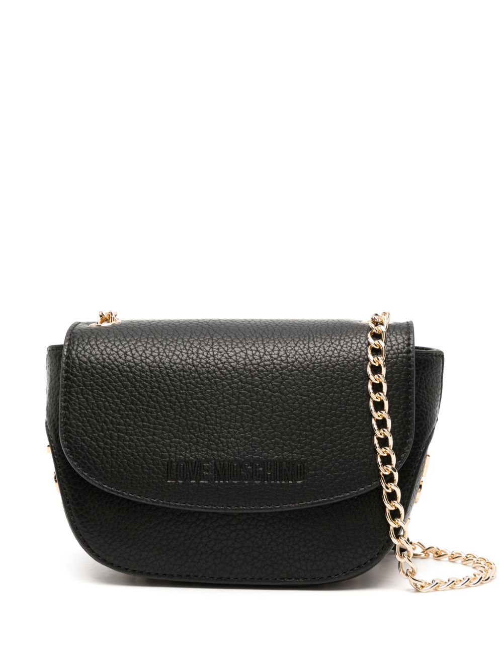 Love Moschino logo粒面斜挎包 - 黑色