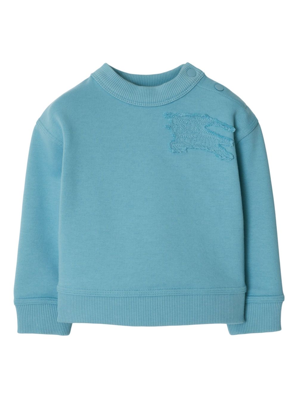 Burberry Kids logo贴花棉卫衣 - 蓝色
