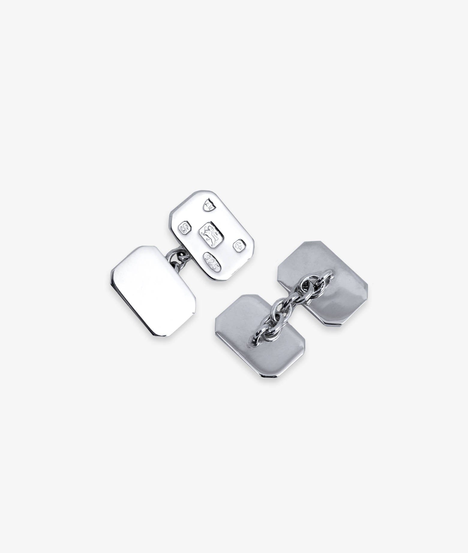 Larusmiani Rectangular Plain Cufflinks With Engraved Symbols Cufflinks