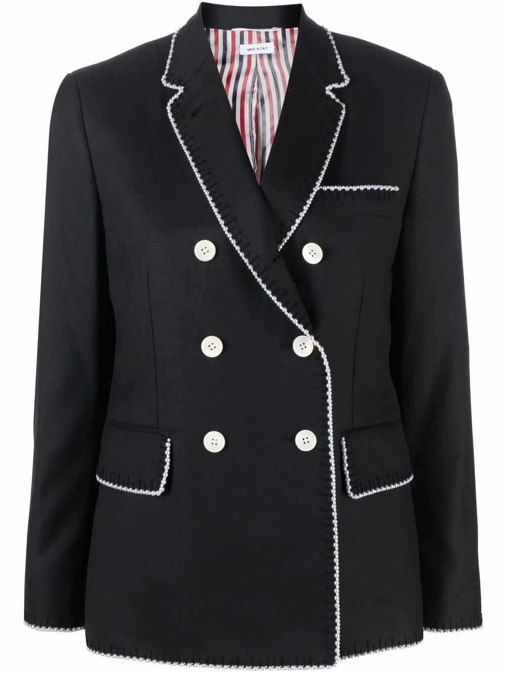 Thom Browne 双排扣羊毛运动外套 - 黑色