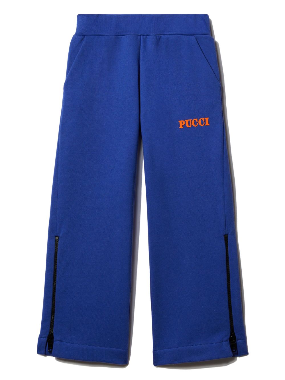 PUCCI Junior logo印花棉运动裤 - 蓝色