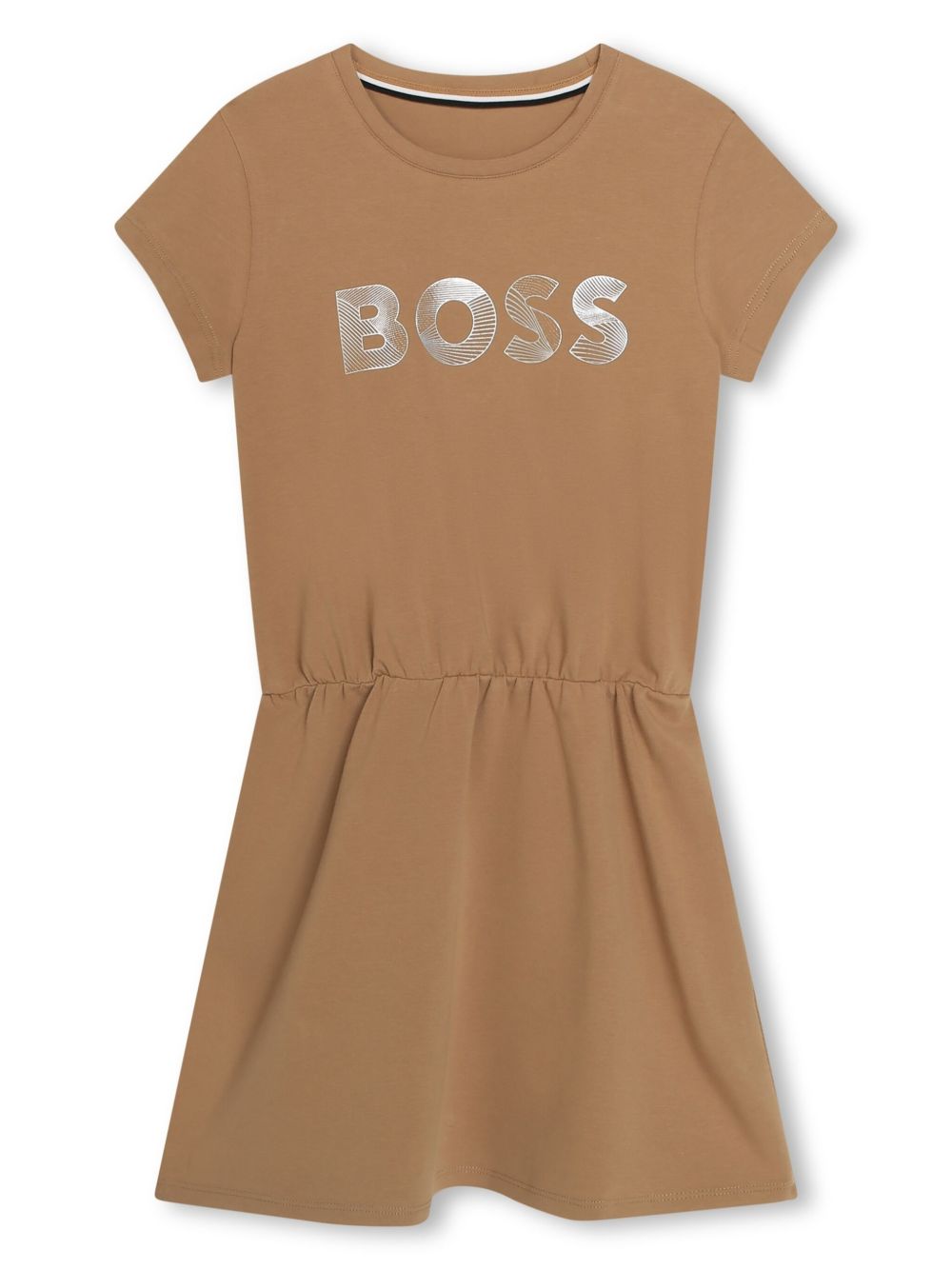 BOSS Kidswear logo印花A字连衣裙 - 褐色
