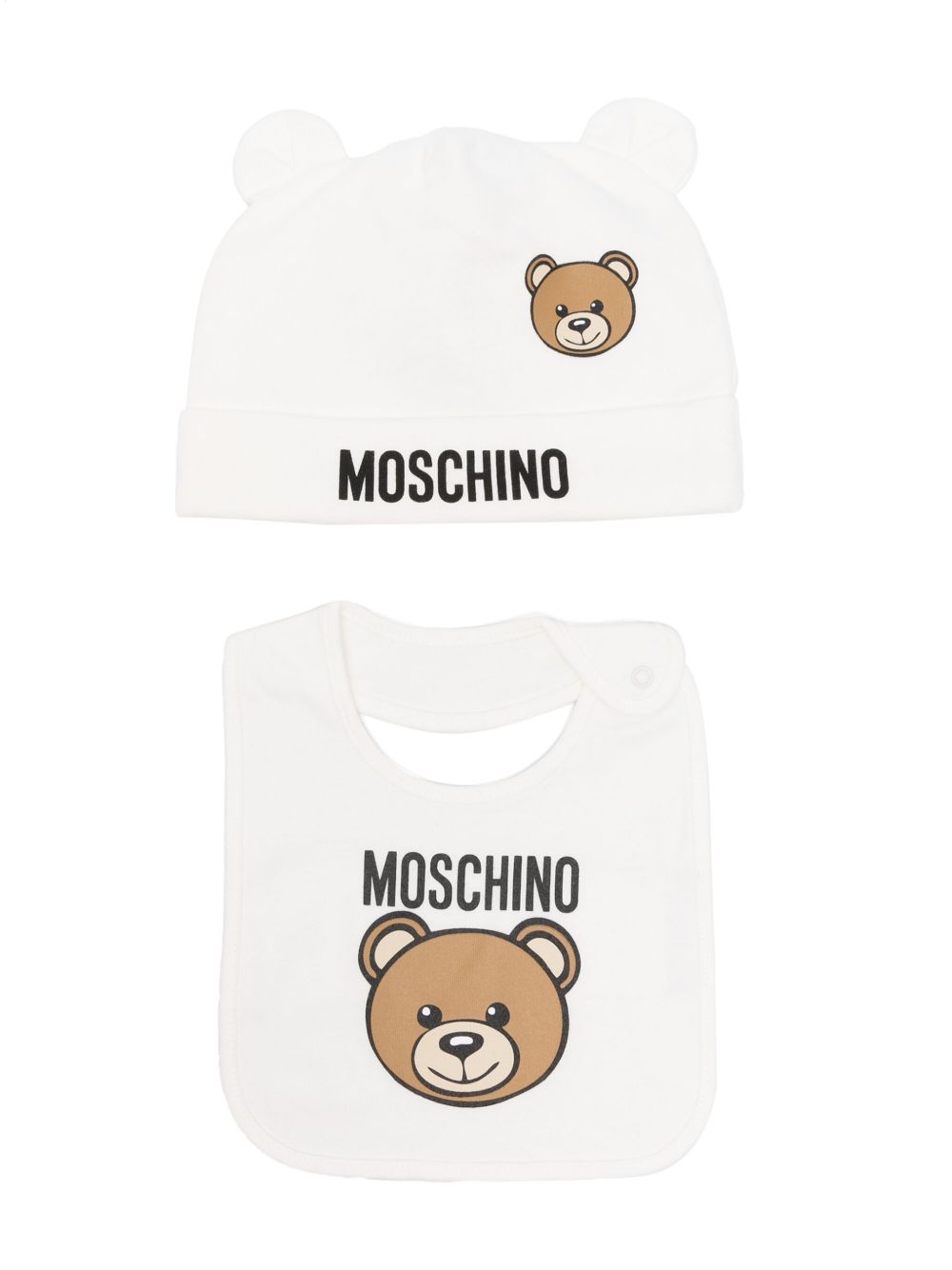 Moschino Kids Teddy Bear 图案帽套装 - 白色