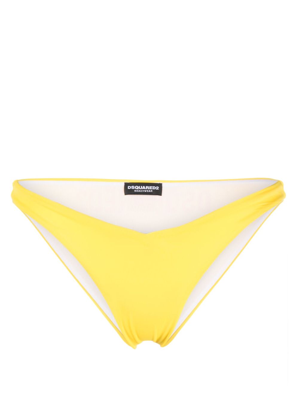 DSQUARED2 logo印花比基尼三角裤 - 黄色