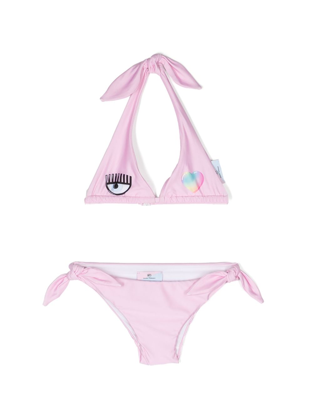 Chiara Ferragni Kids Eye Heart 比基尼套装 - 粉色