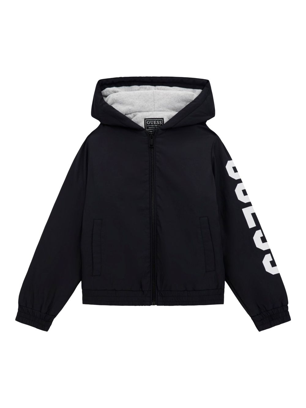 guess kids logo印花夹克 - 黑色