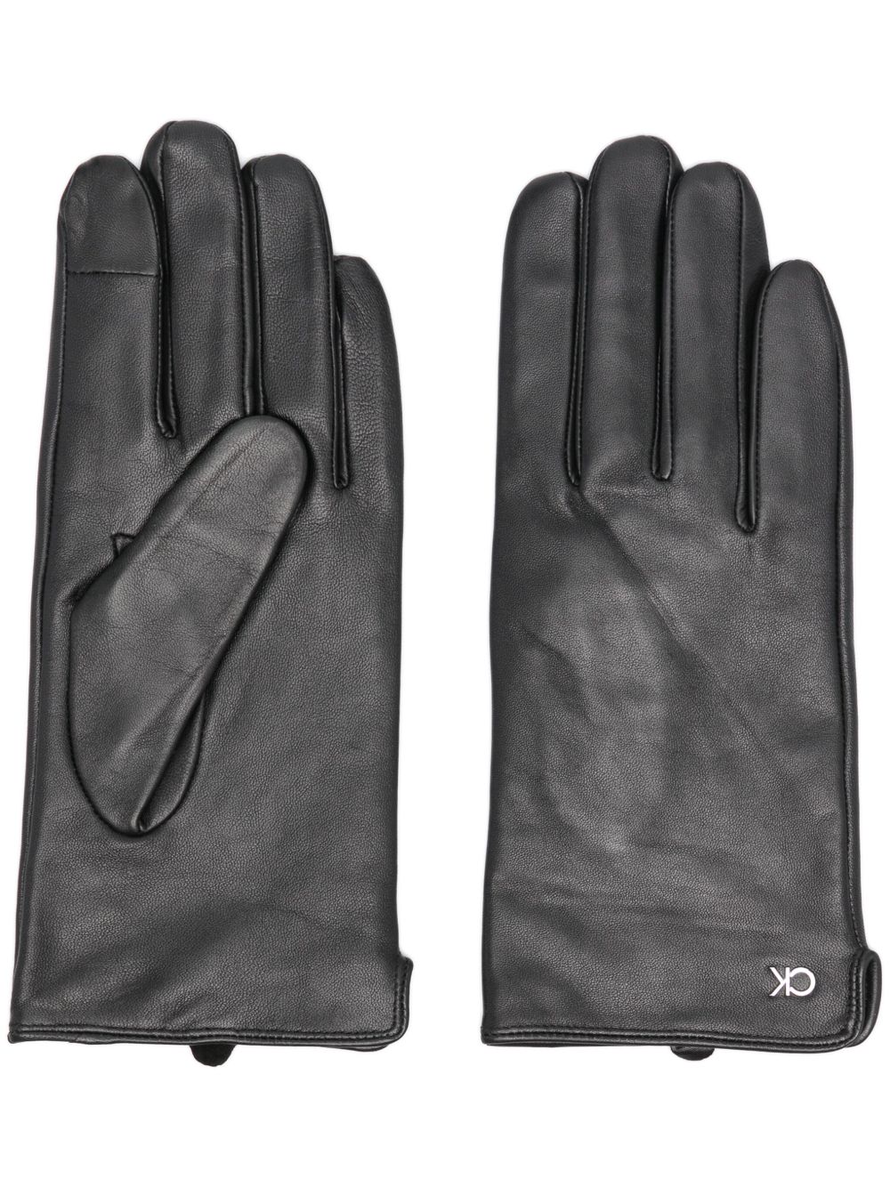 Calvin Klein leather gloves - 黑色