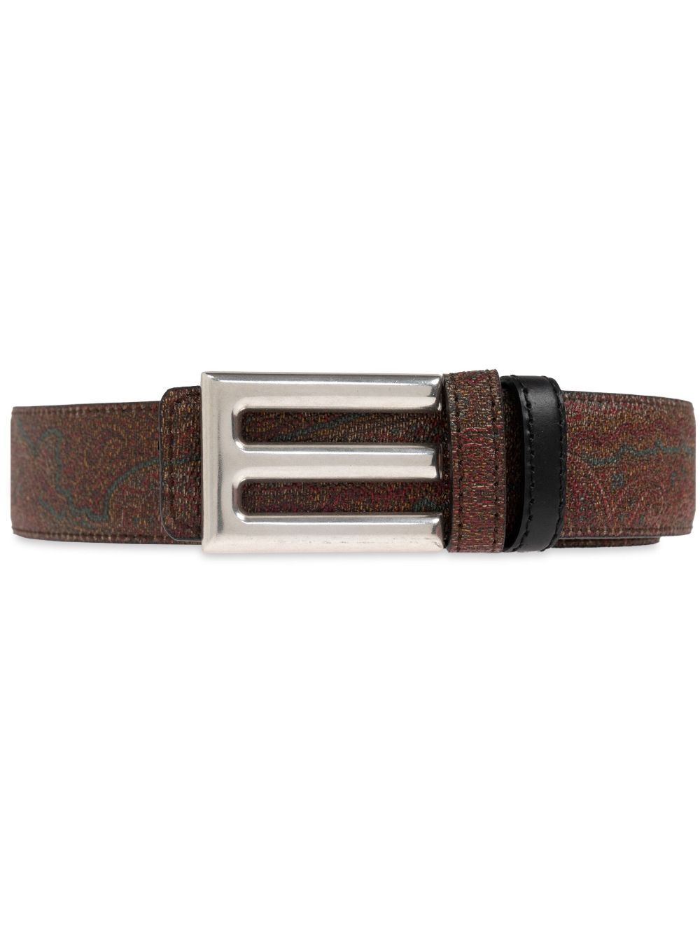 ETRO logo扣环腰带 - 褐色