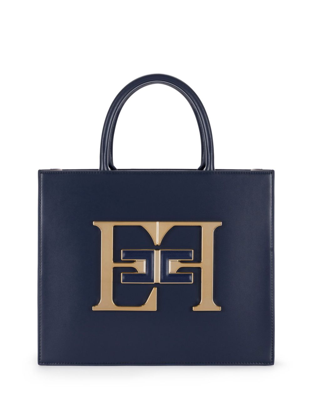 Elisabetta Franchi logo中号手提包 - 蓝色