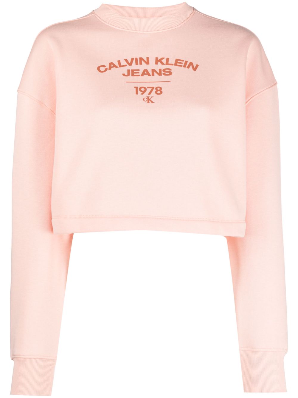 Calvin Klein Jeans Varsity logo印花短款卫衣 - 粉色