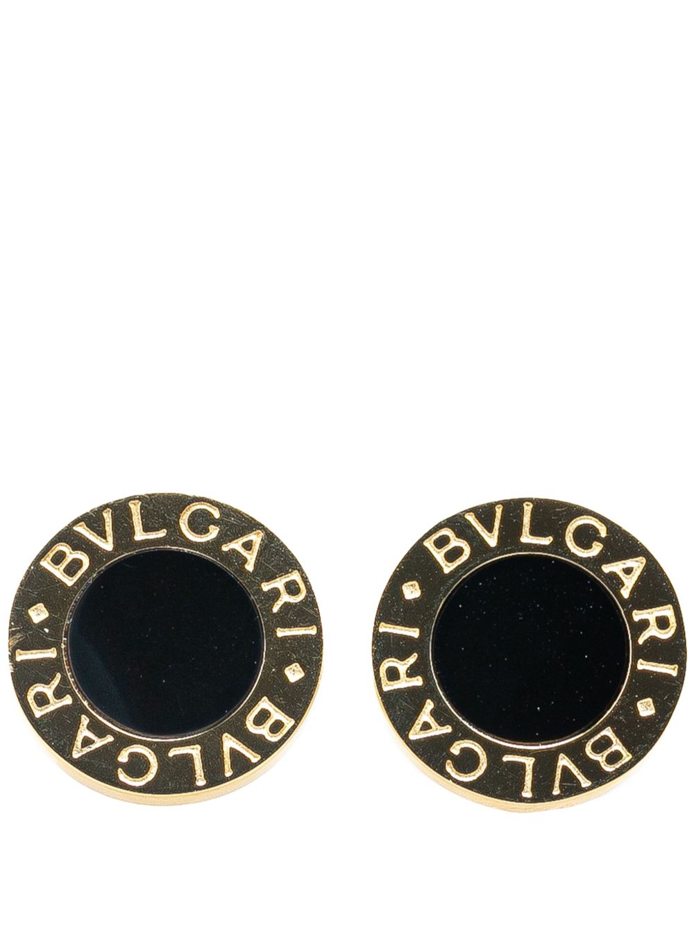 Bvlgari Pre-Owned 21st Century 18K Yellow Gold Onyx Bvlgari Bvlgari Stud earrings - 金色