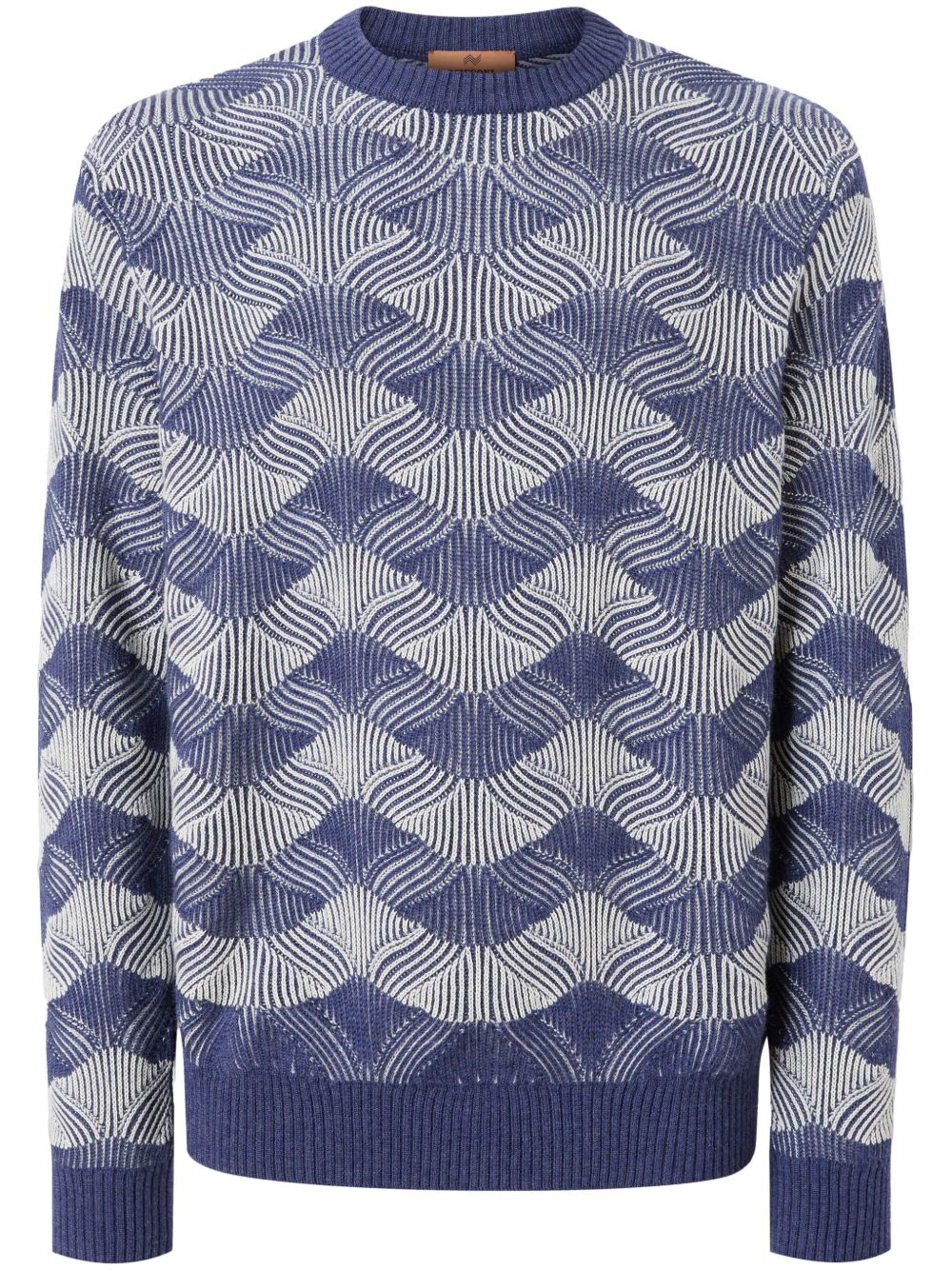 Missoni 圆领罗纹毛衣 - 蓝色