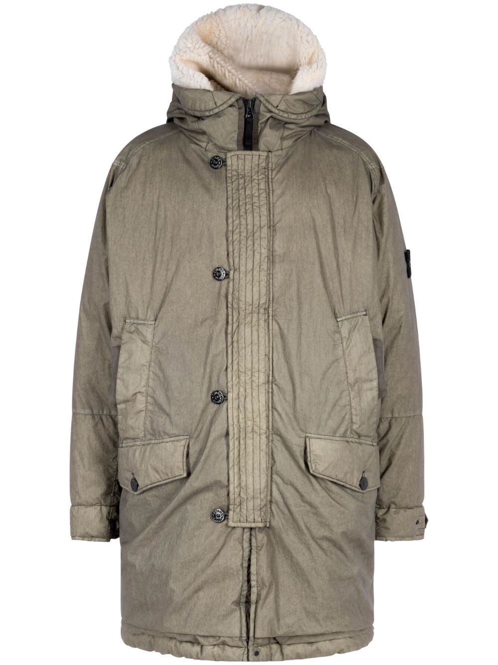 Stone Island 长款派克大衣 - 灰色