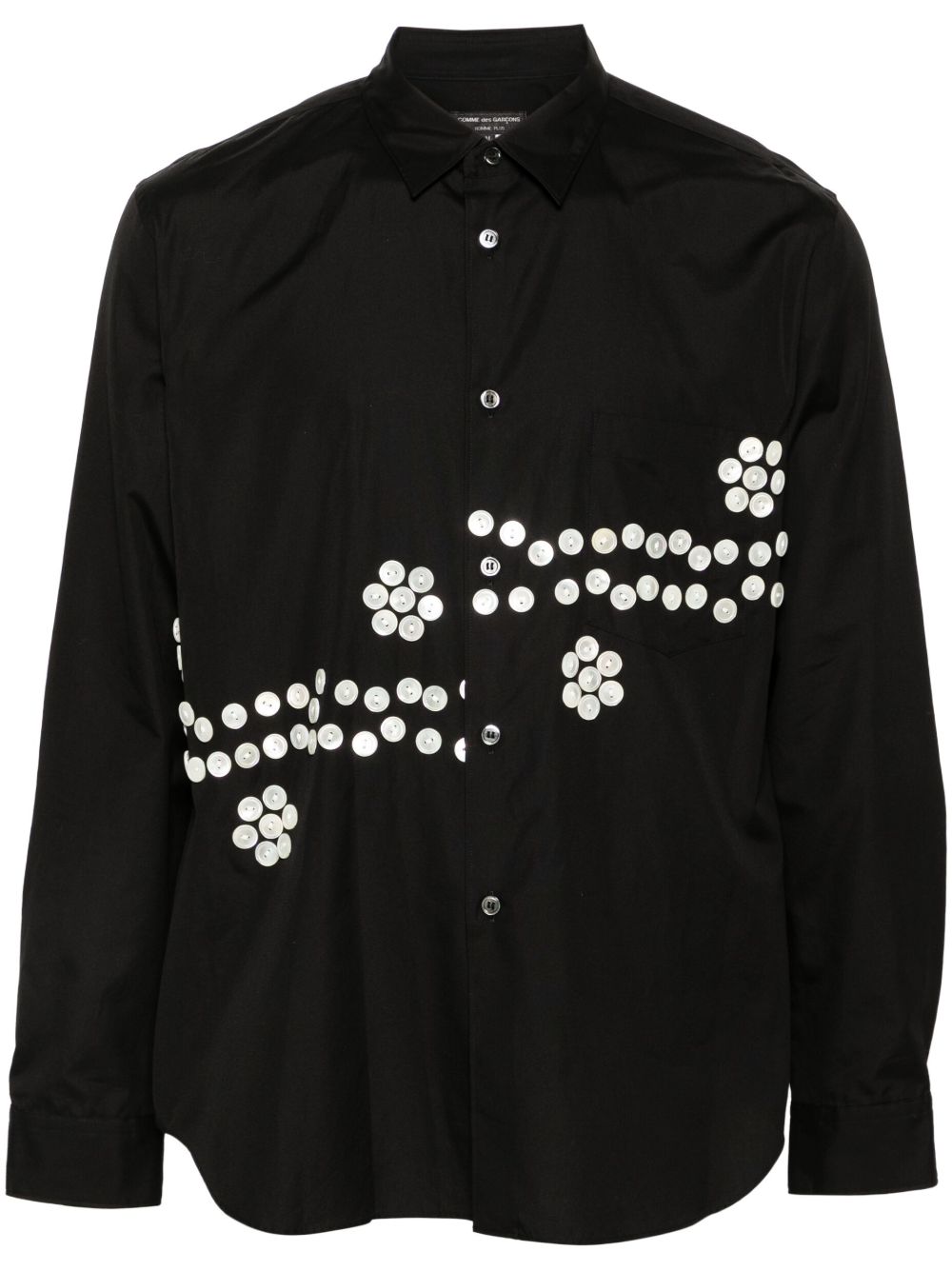 Comme des Garçons Homme Plus 饰扣衬衫 - 黑色