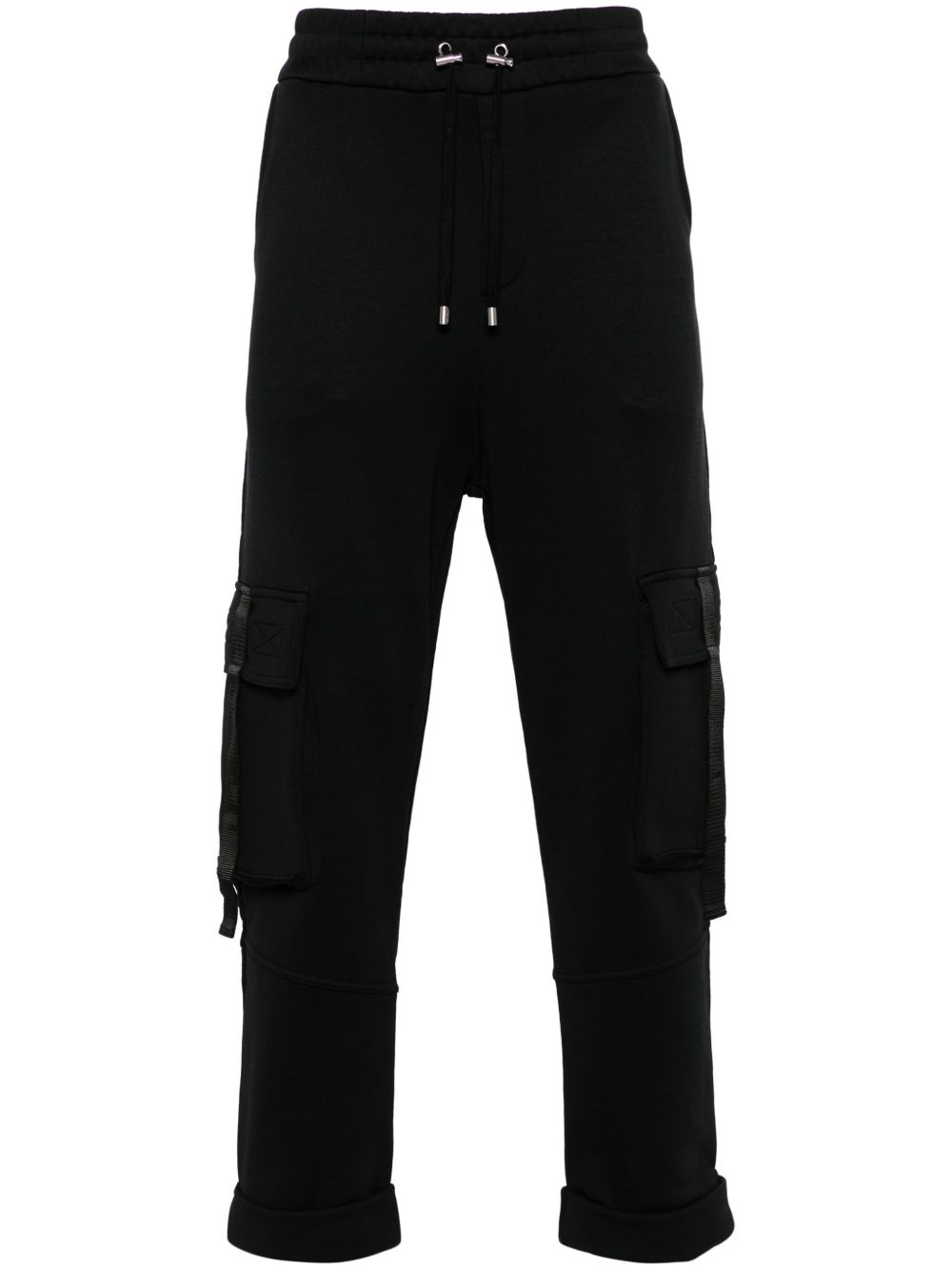 Balmain logo字母工装裤 - 黑色