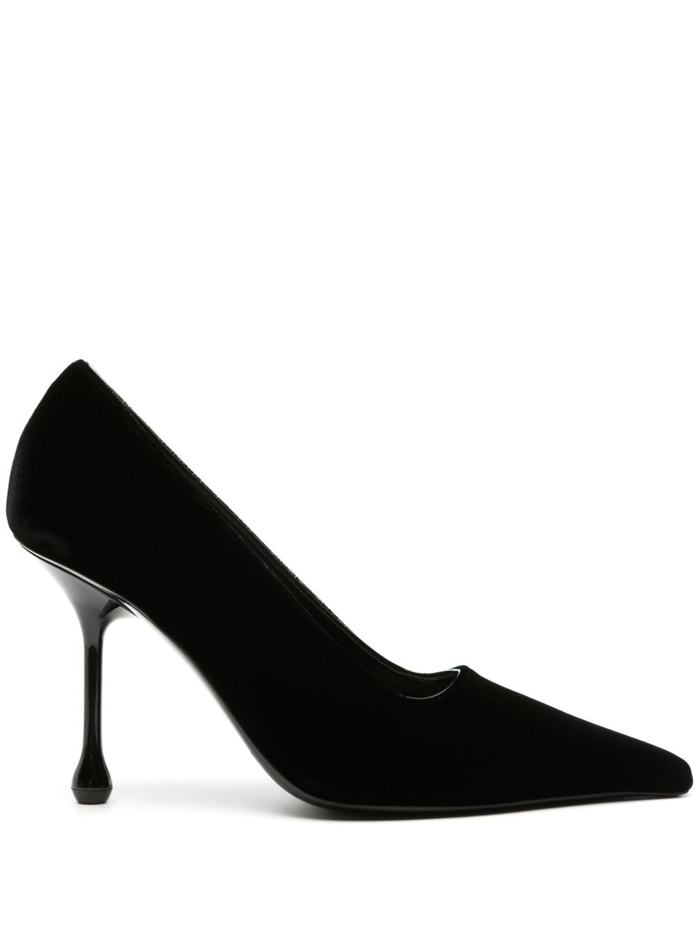 Jimmy Choo Ixia 丝绒高跟鞋 - 黑色
