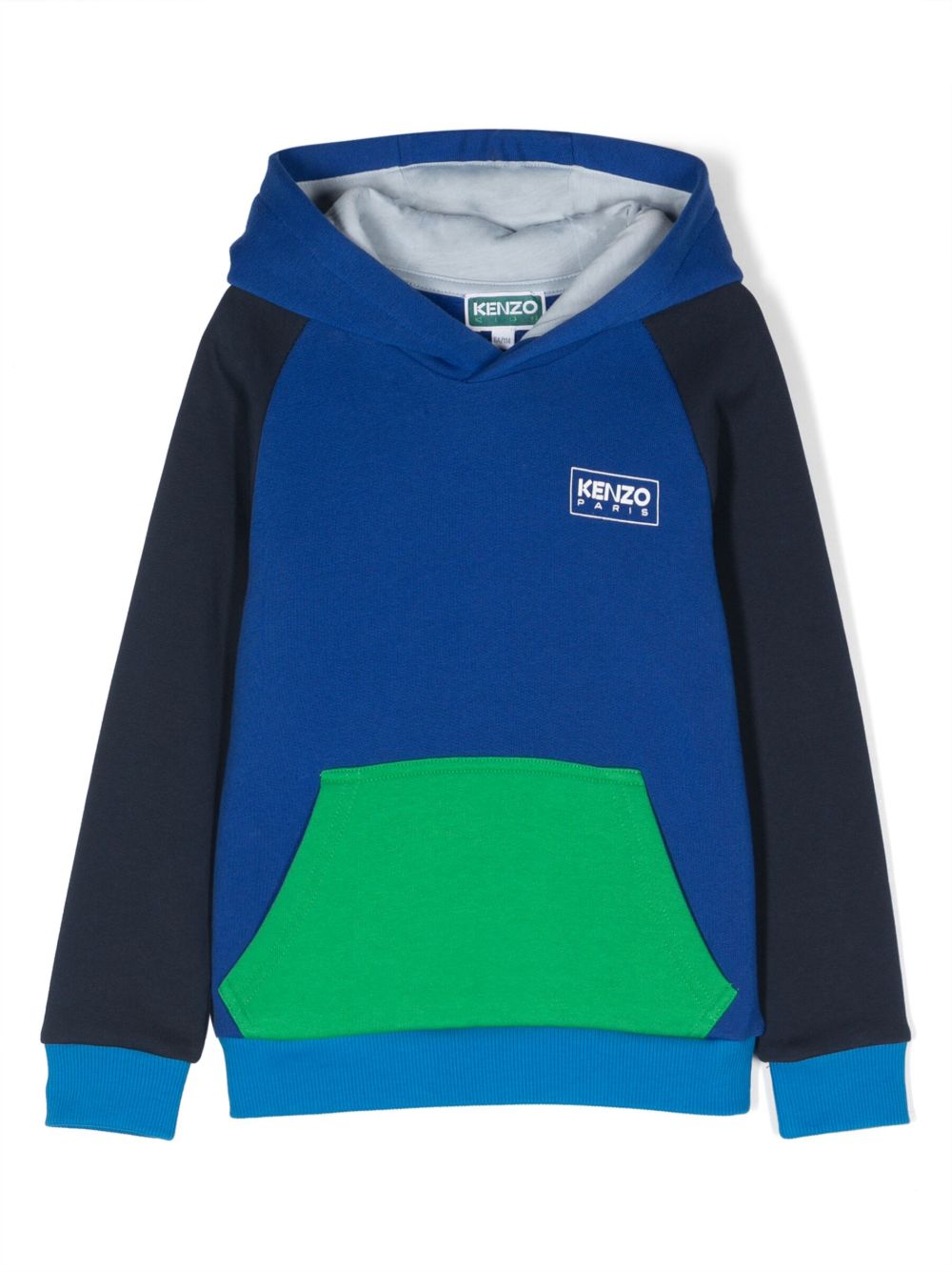 Kenzo Kids 拼色棉连帽衫 - 蓝色