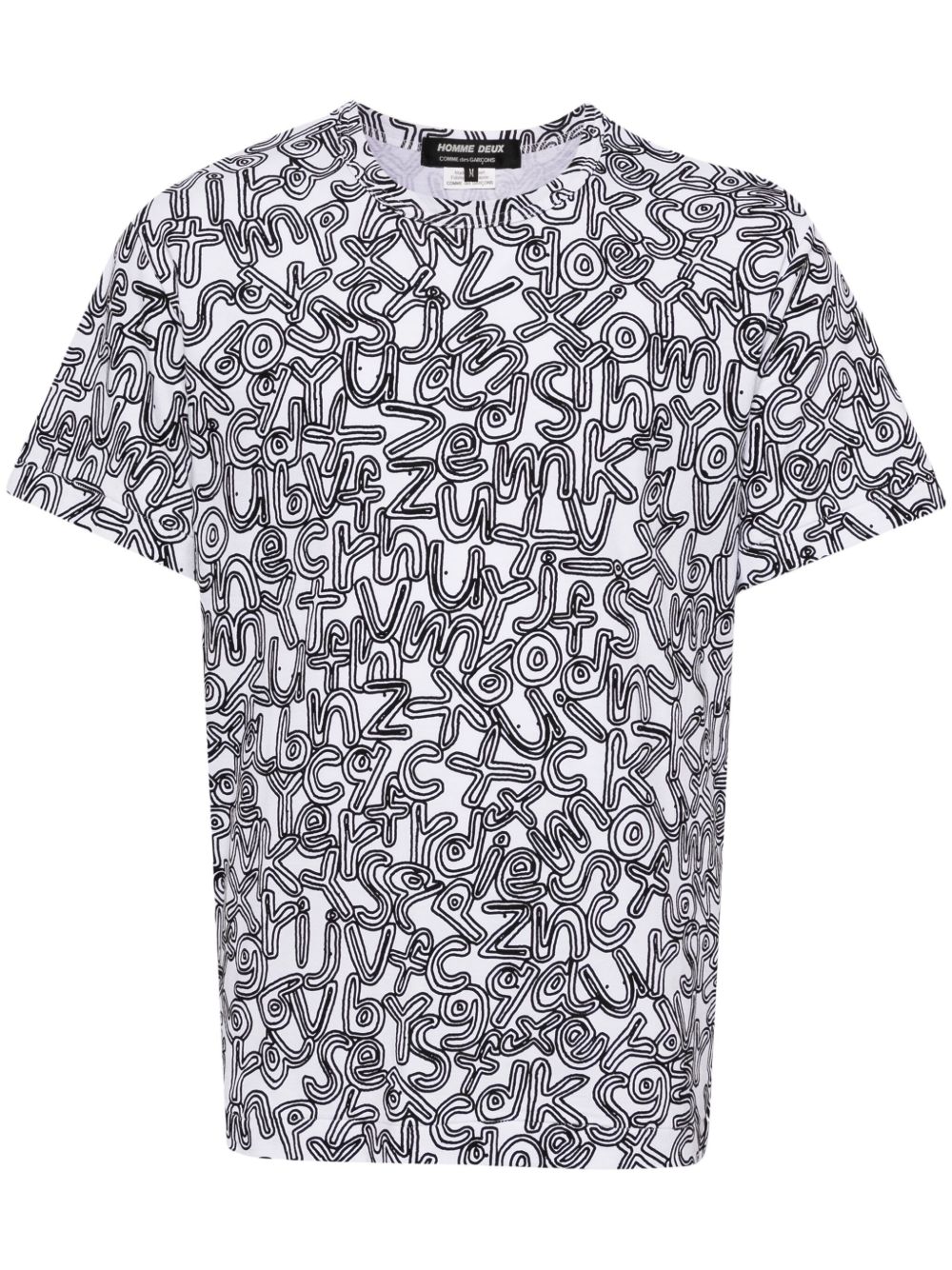 Comme des Garçons Homme Deux 图案印花T恤 - 白色