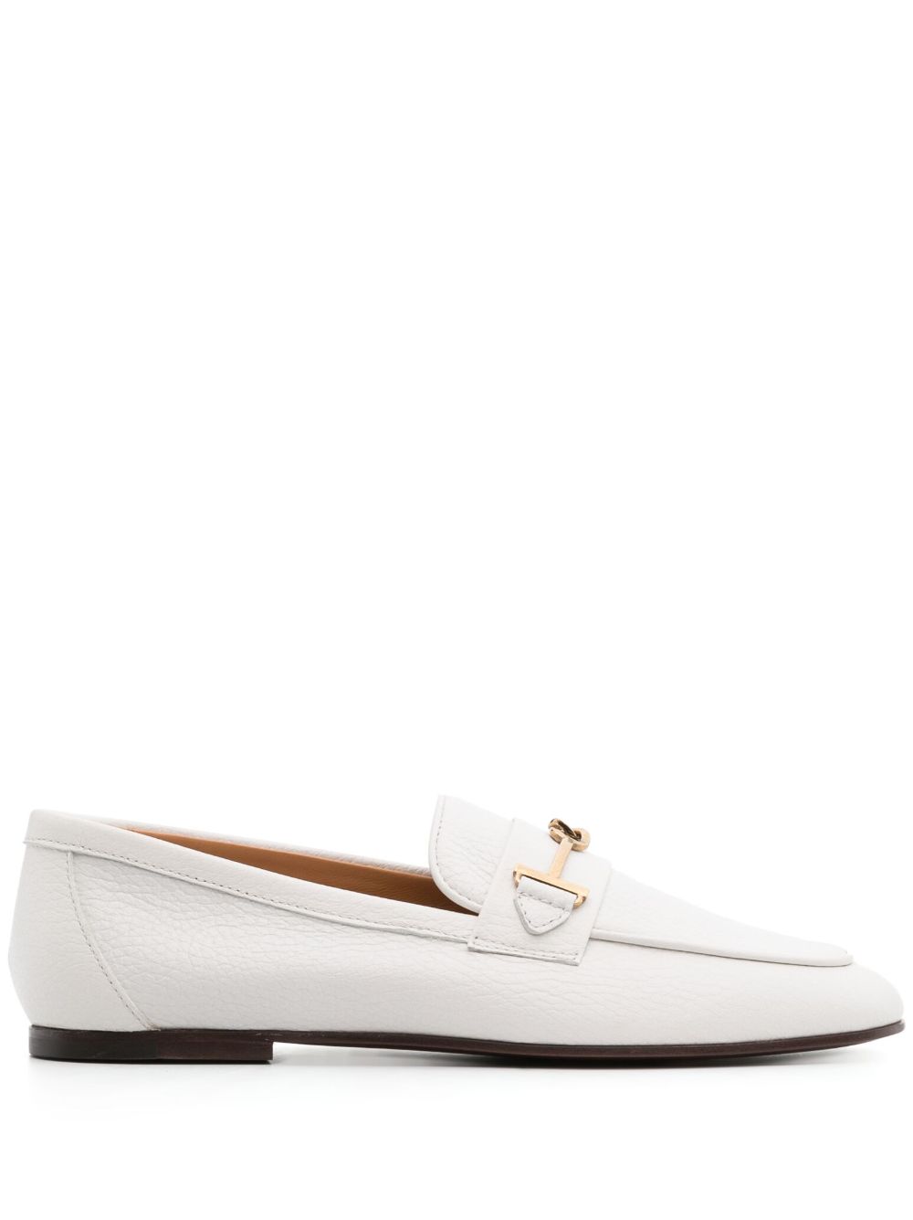 Tod's logo标牌皮质乐福鞋 - 白色