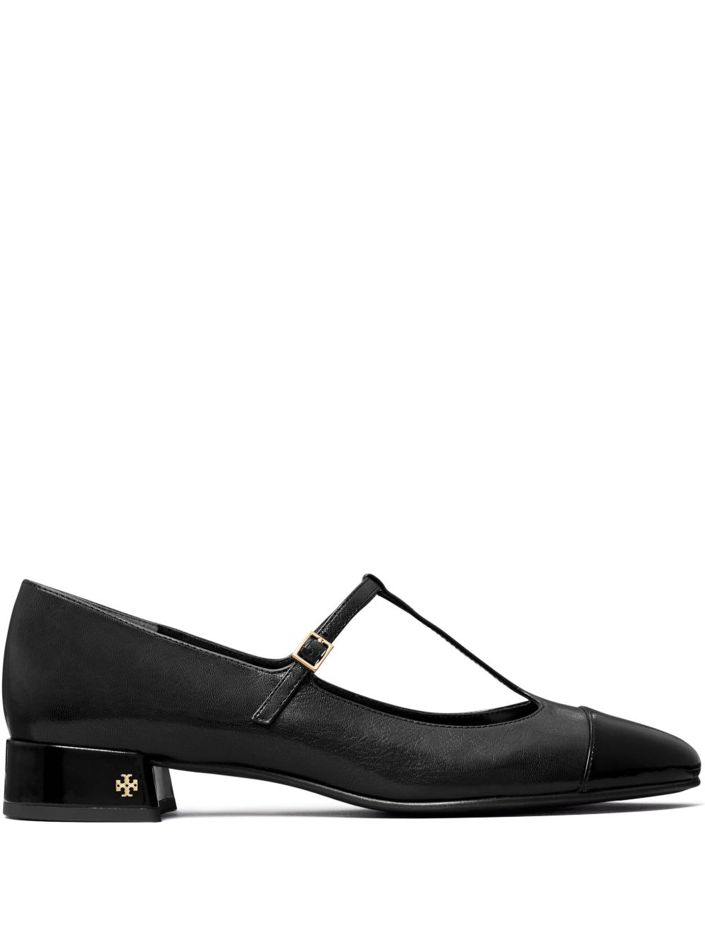 Tory Burch 鞋头盖T字带芭蕾平底鞋（2.5厘米） - 黑色