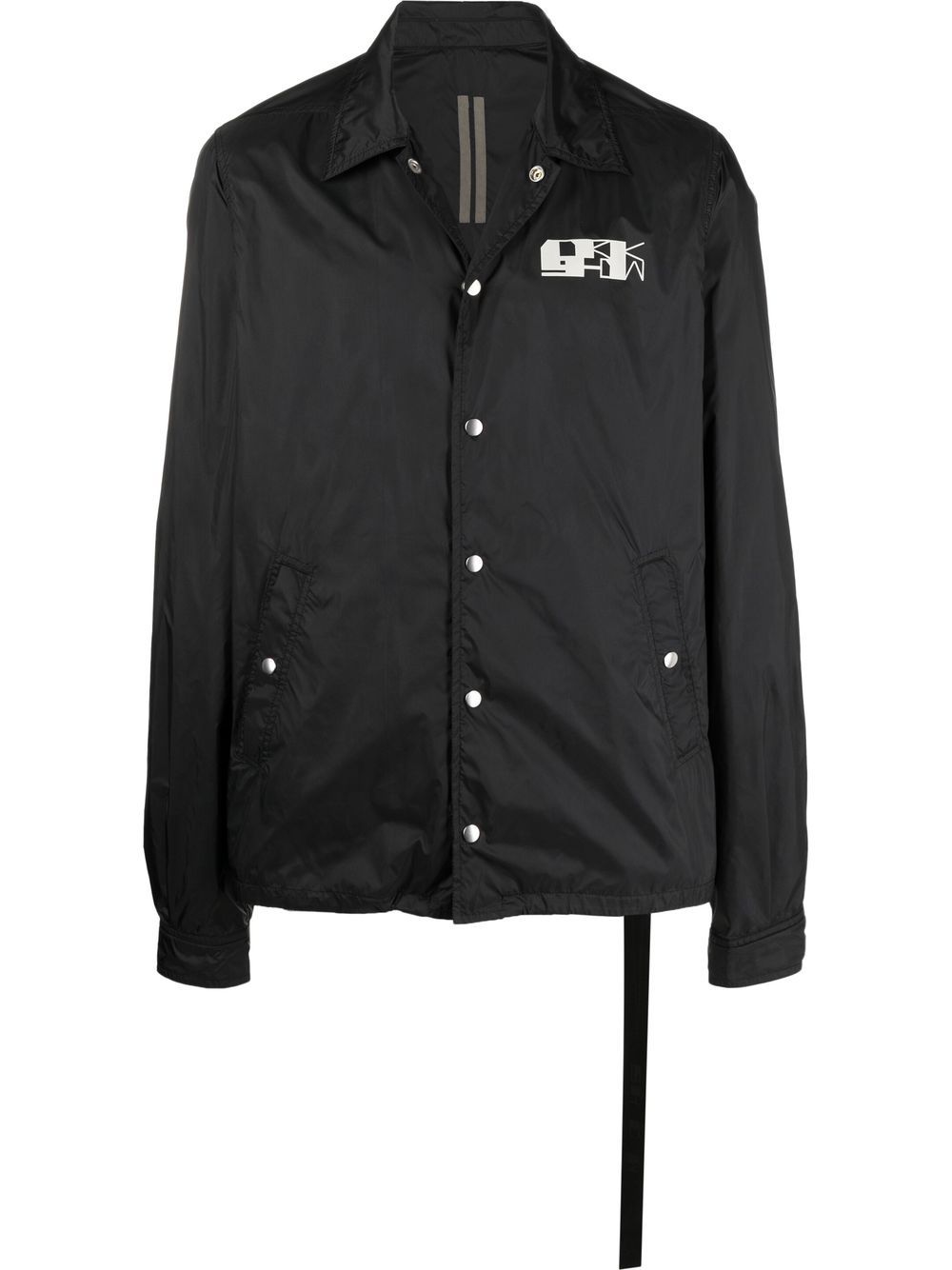Rick Owens DRKSHDW logo印花正面摁扣夹克 - 黑色