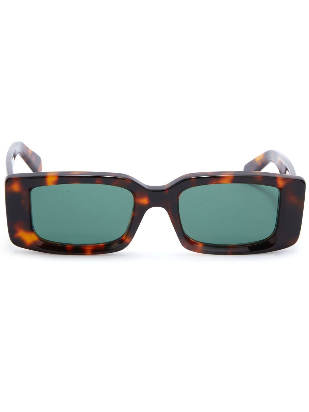 Off-White Eyewear Arthur 玳瑁纹设计太阳眼镜 - 绿色