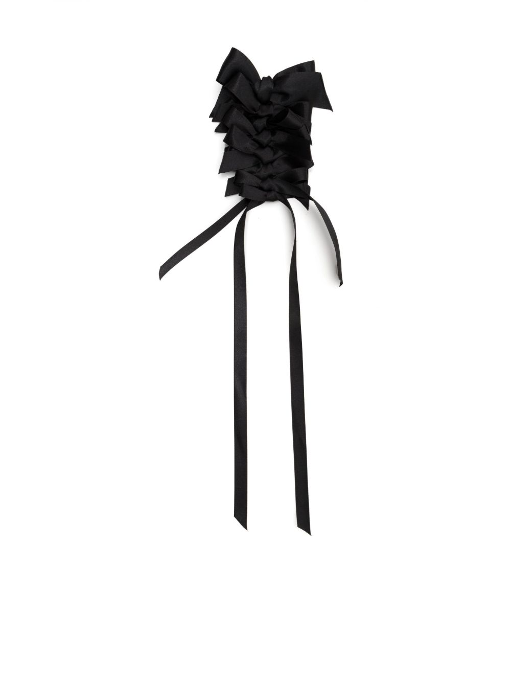 Simone Rocha Long Rosette Bow 胸针 - 黑色