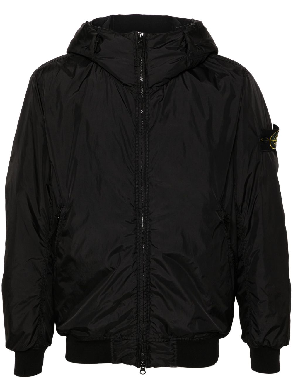 Stone Island 罗盘徽章连帽防风衣 - 黑色