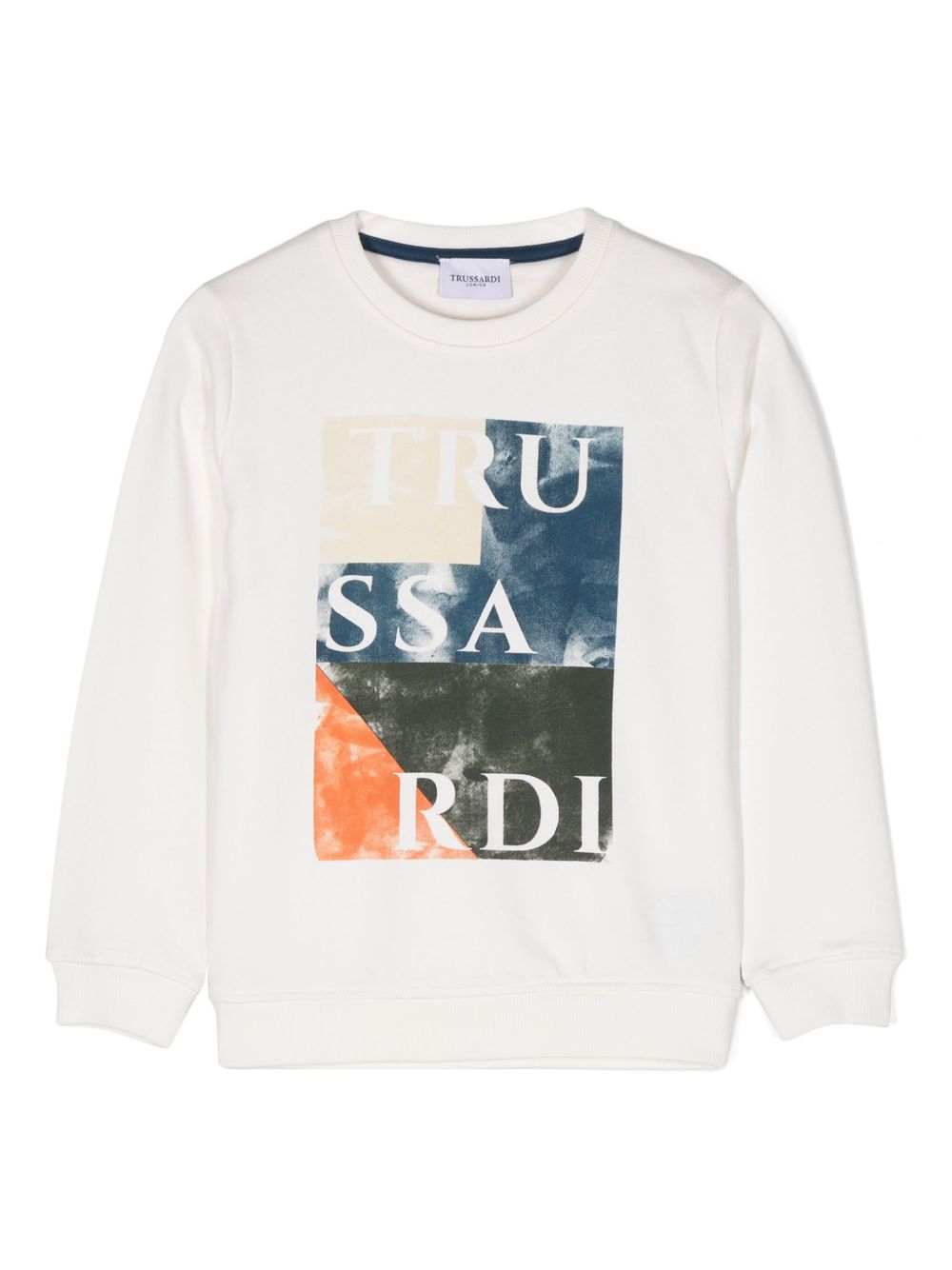 TRUSSARDI JUNIOR logo标记卫衣 - 白色