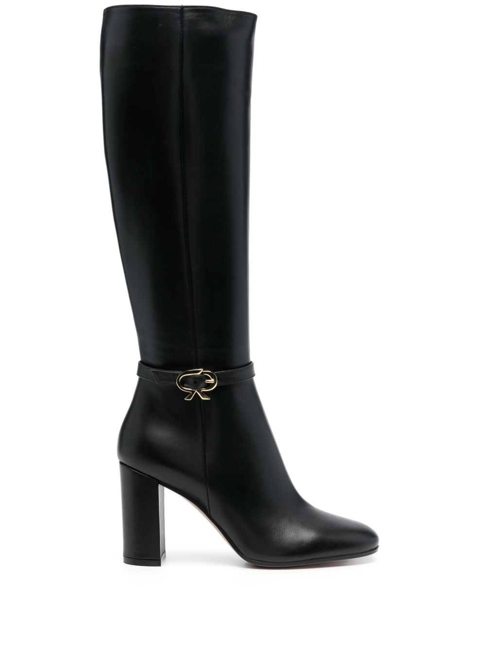 Gianvito Rossi Ribbon 高跟及膝靴 - 黑色