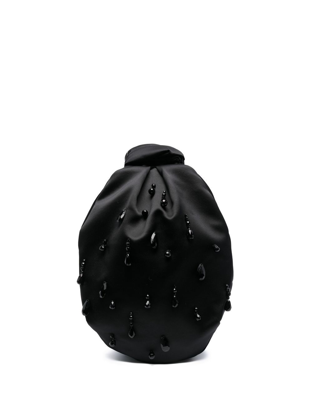 Simone Rocha 褶饰缎面手拿包 - 黑色