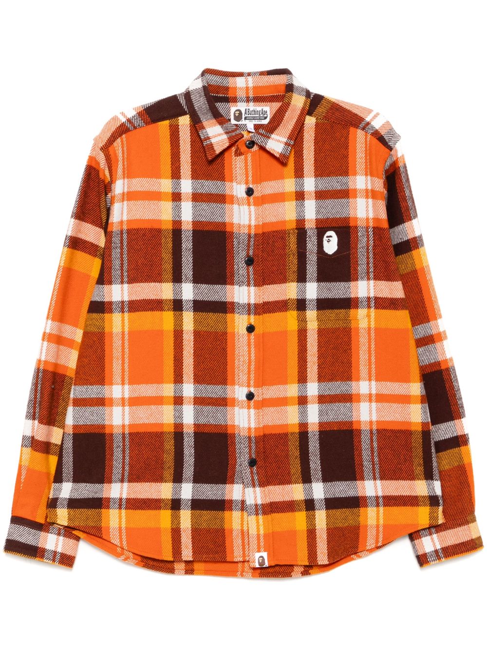 A BATHING APE® 格纹衬衫 - 橘色