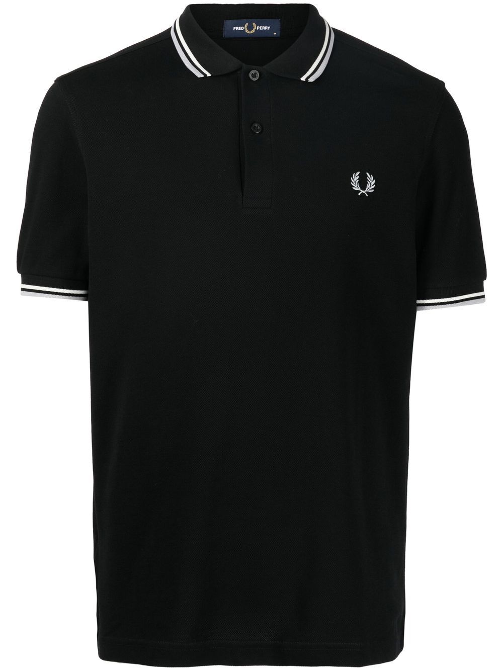 Fred Perry logo刺绣短袖polo衫 - 黑色