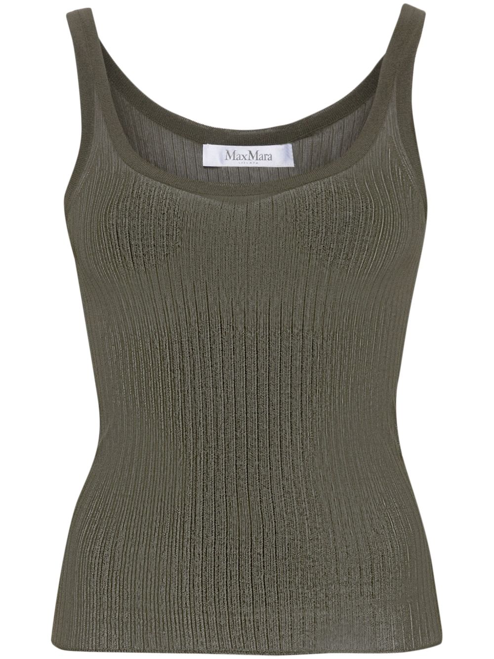 Max Mara Bastia 罗纹真丝上衣 - 绿色