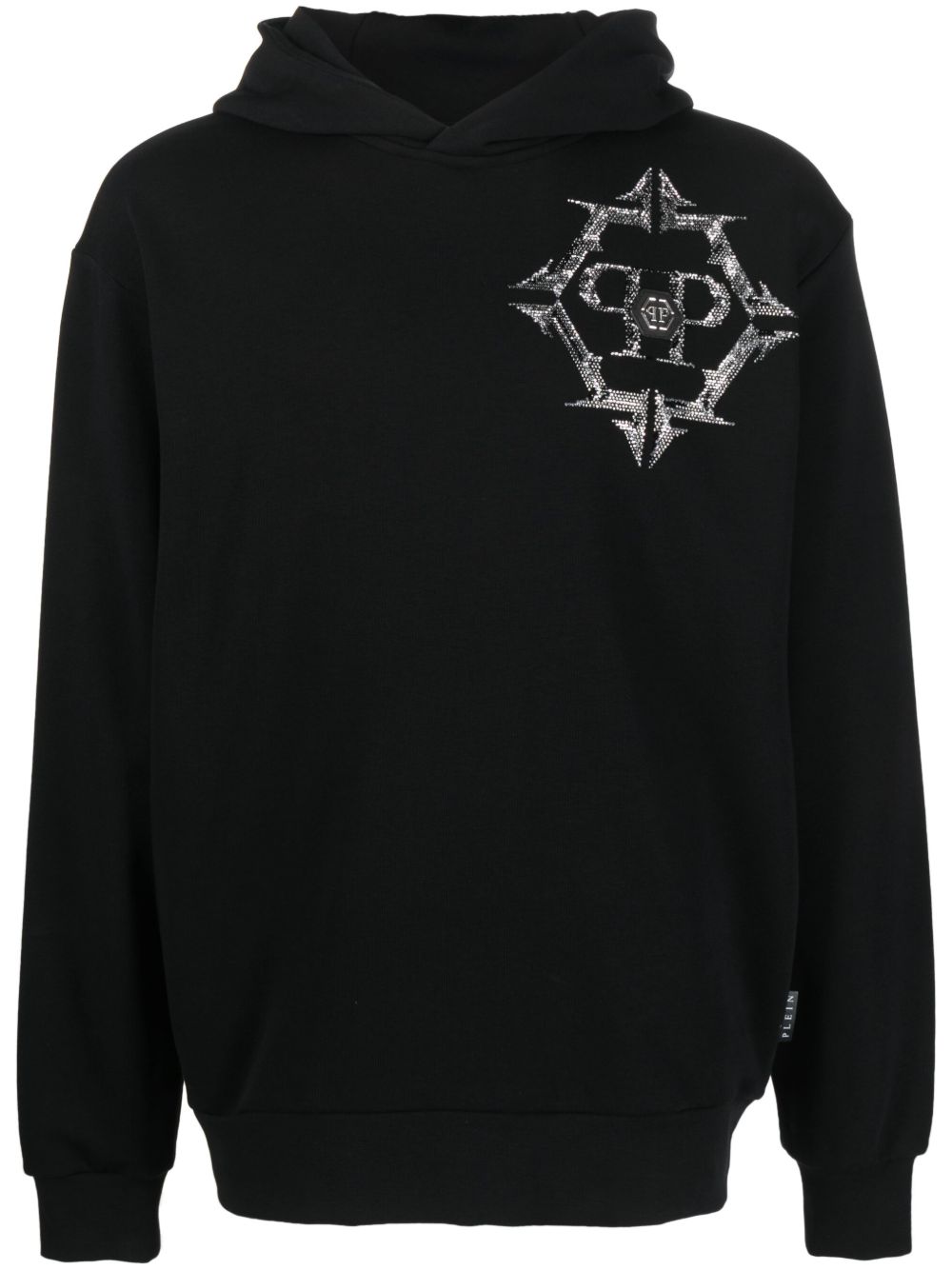 Philipp Plein Chrome 水钻缀饰连帽衫 - 黑色