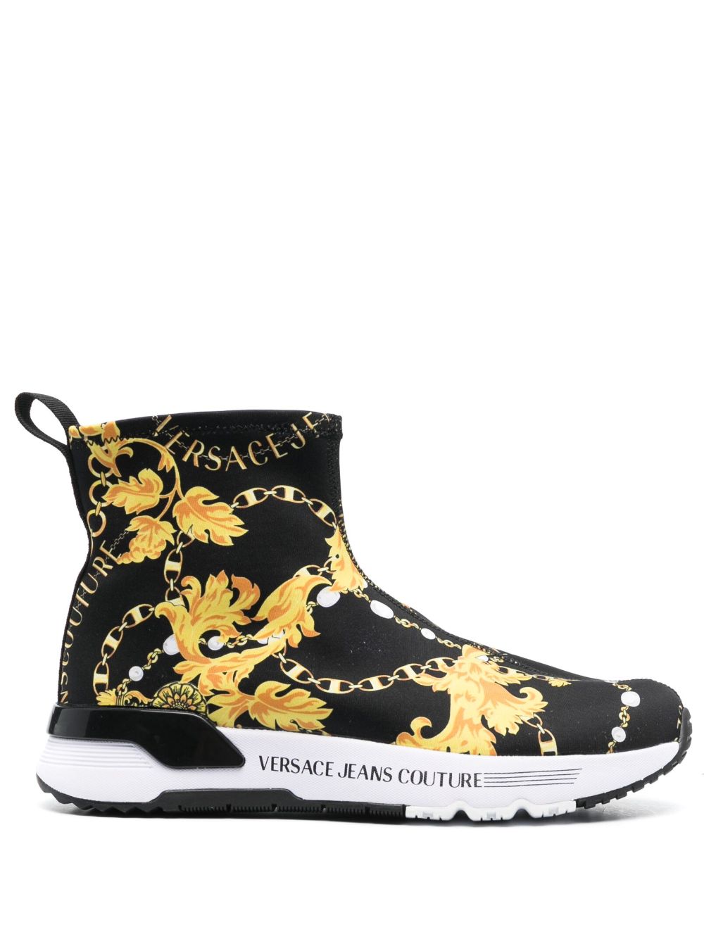 Versace Jeans Couture logo印花高帮运动鞋 - 黑色