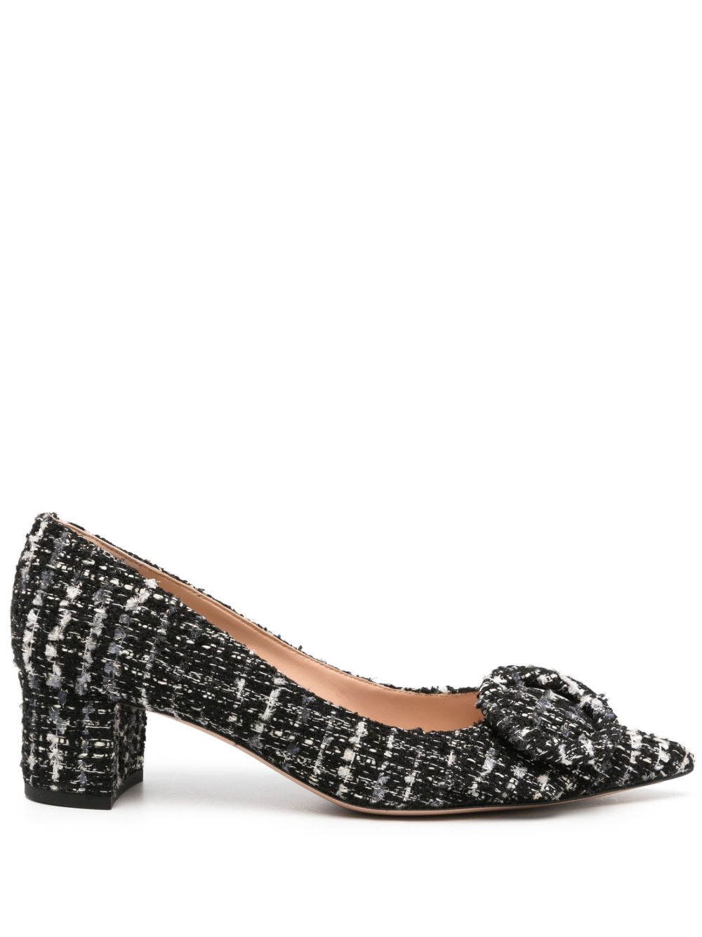 Gianvito Rossi Venezia 仿羔皮呢低跟鞋 - 黑色