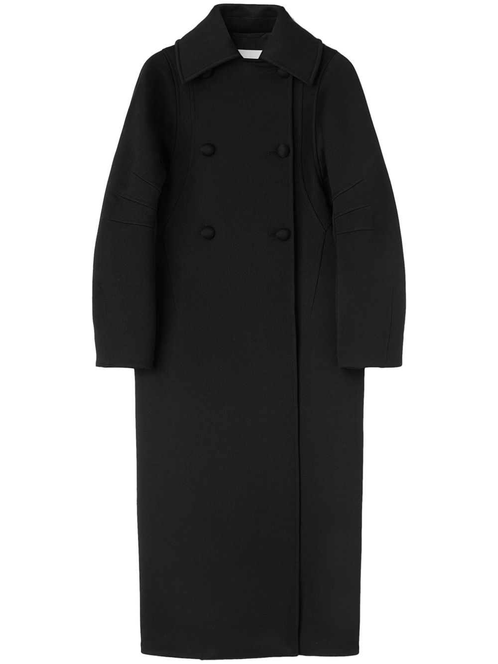 Jil Sander 灯笼形双排扣外套 - 黑色