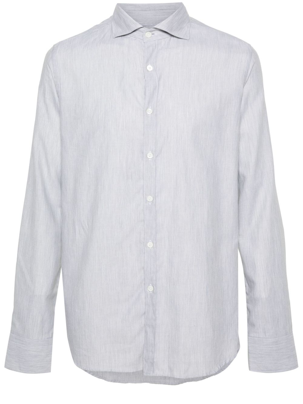 Canali 切角领棉衬衫 - 灰色