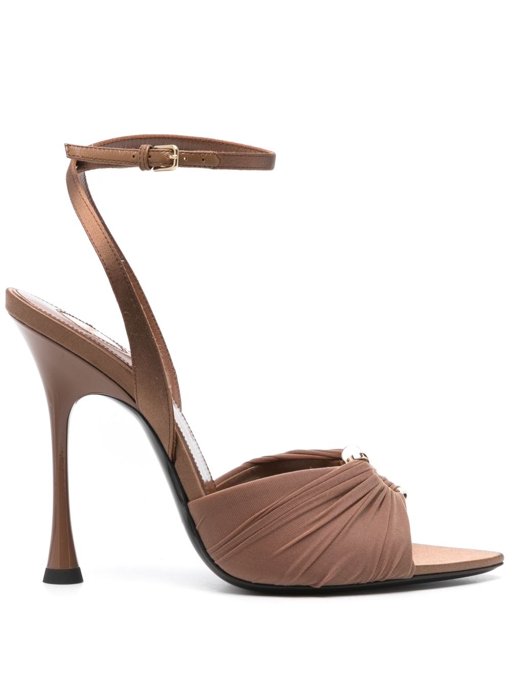 Saint Laurent Lola 高跟凉鞋（11厘米） - 褐色