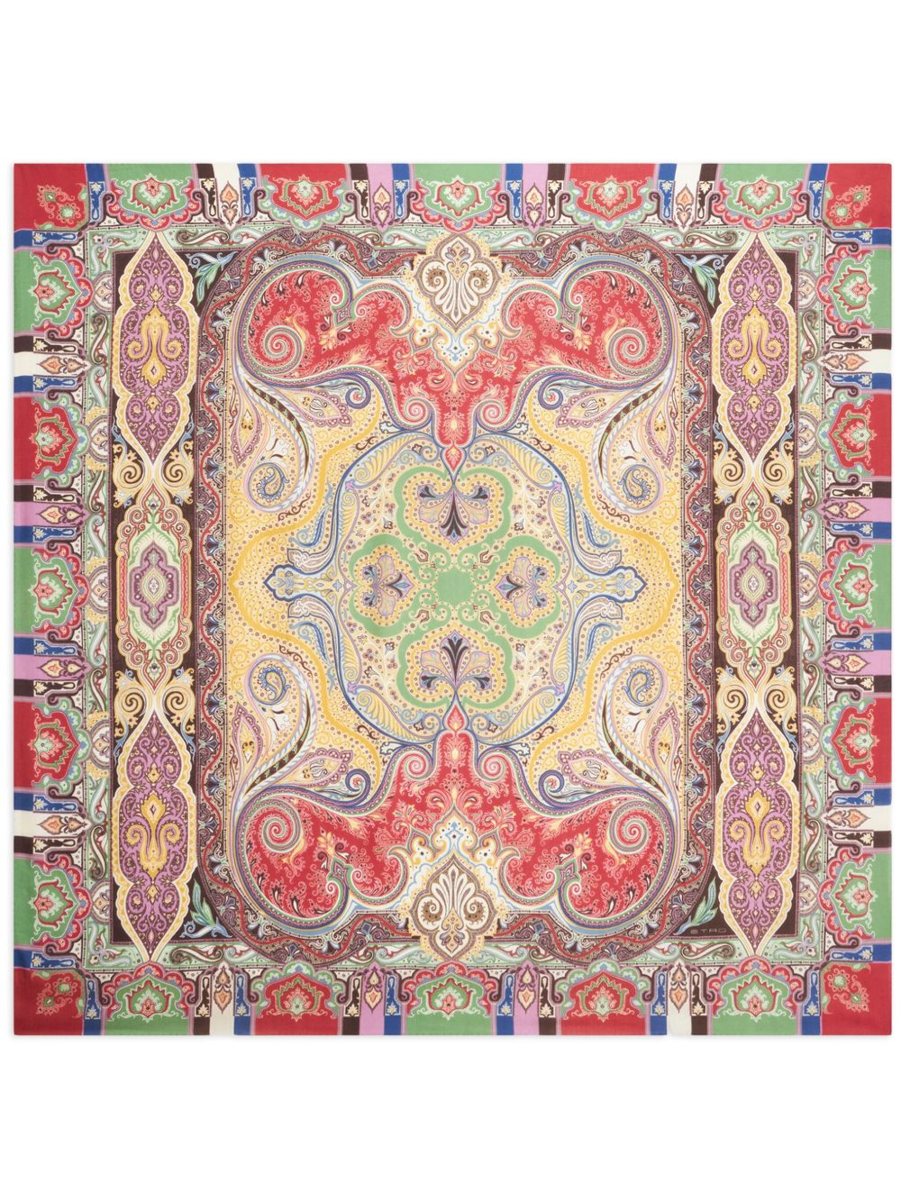 ETRO 佩斯理印花羊绒混纺围巾 - 褐色