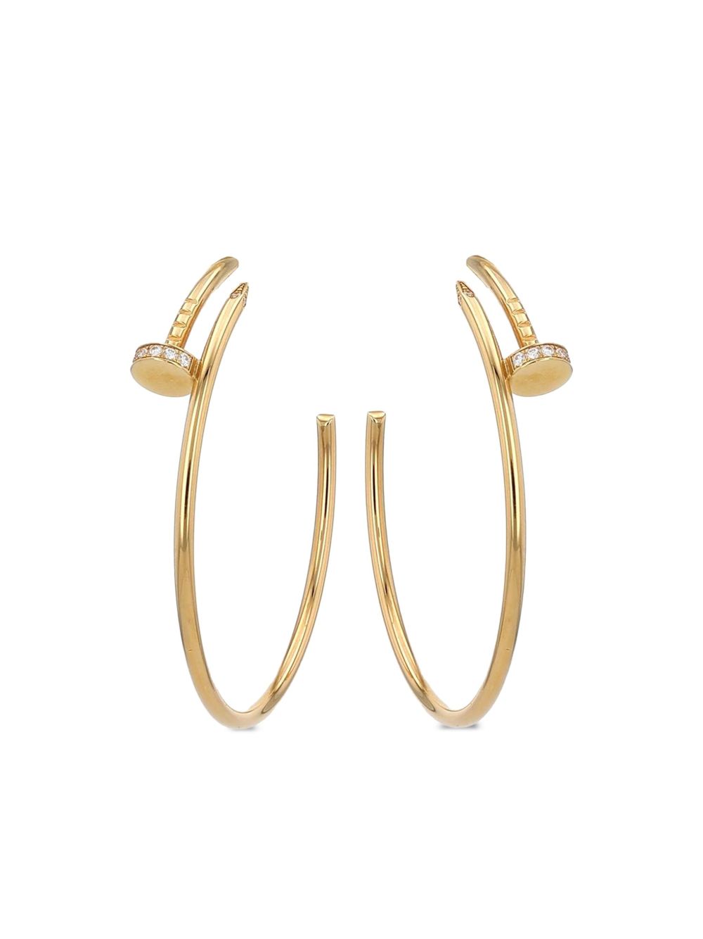 Cartier 18K黄金 Juste Un Clou 钻石圈形耳环（典藏款） - 金色