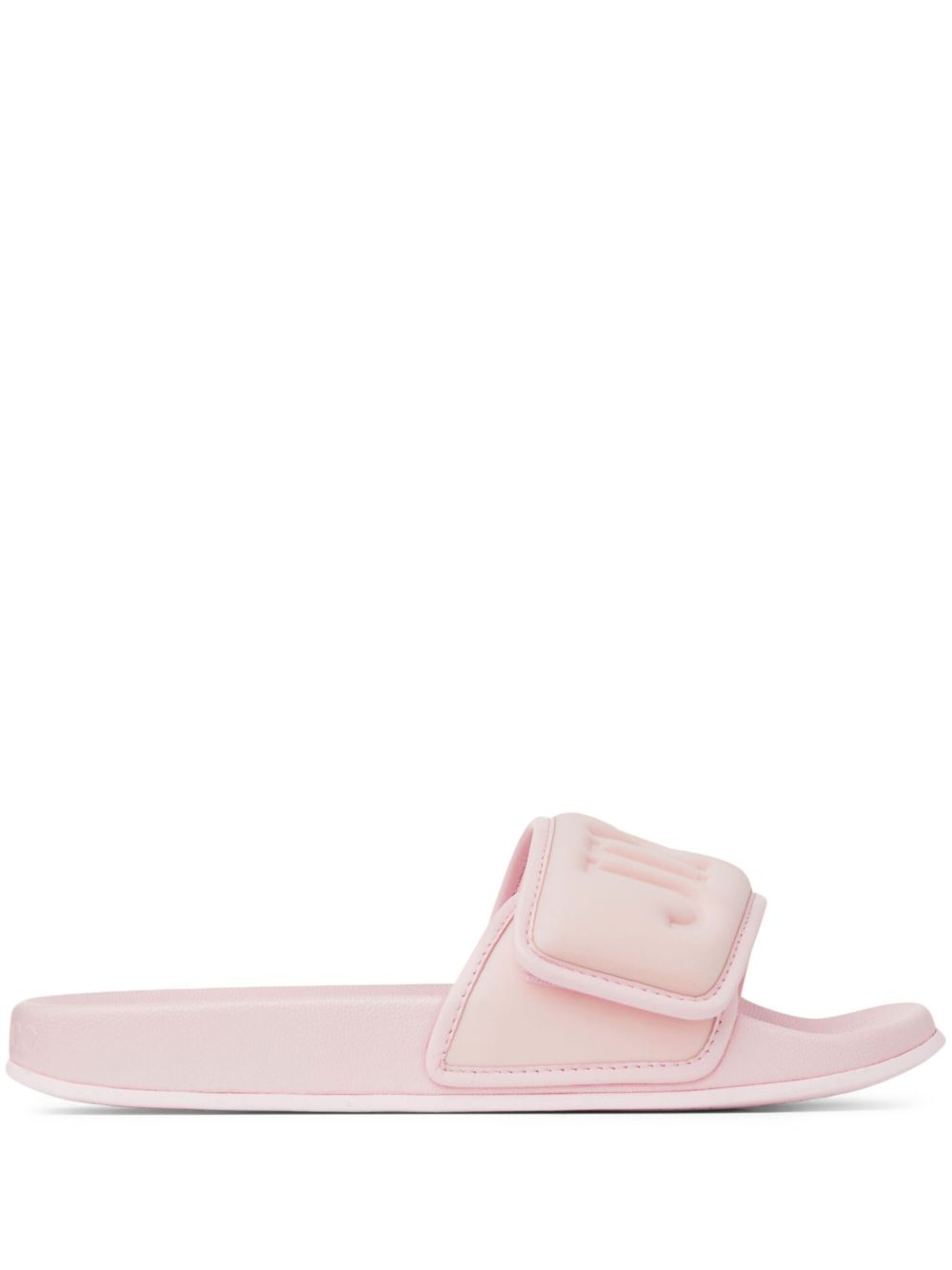 Jimmy Choo Fitz logo凹面压花拖鞋 - 粉色